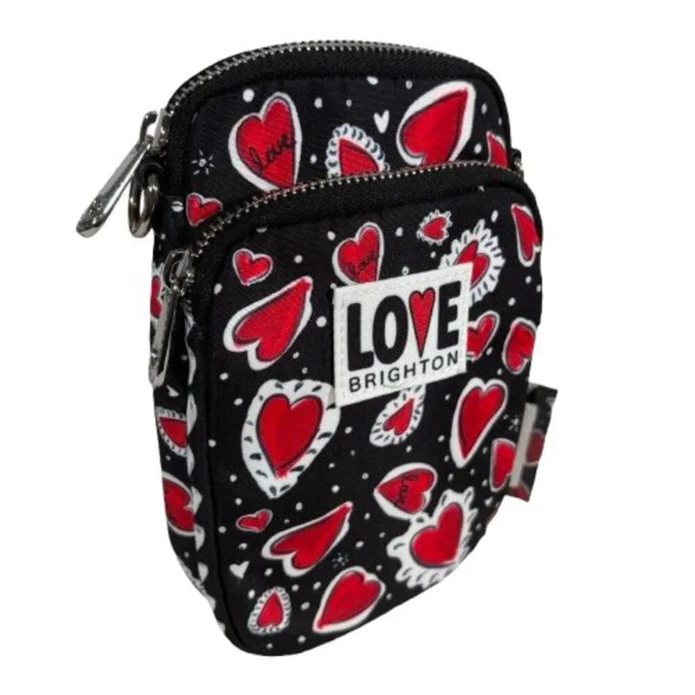 New Brighton Love Hearts A Flutter Utility Crossbody Bag Purse Organizer MRP $88